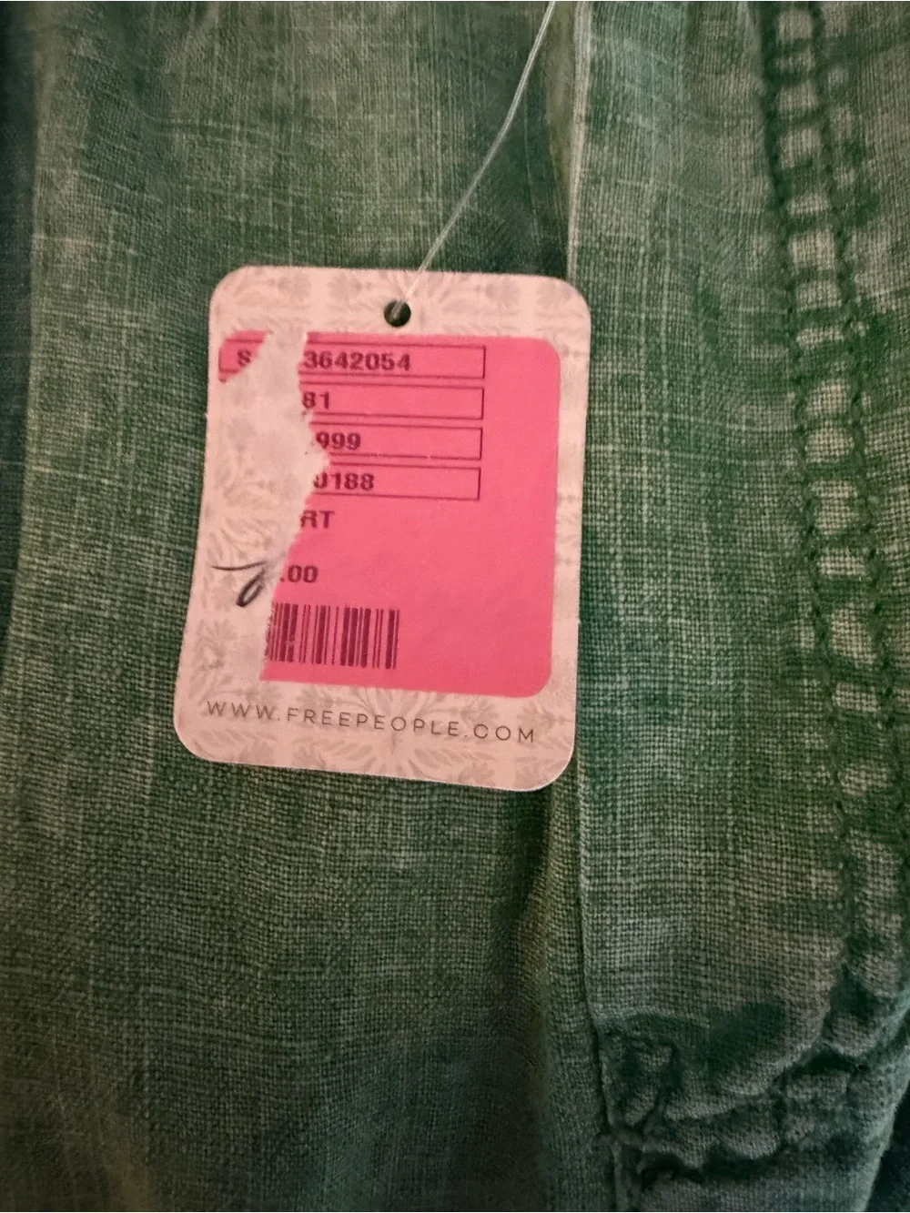 Free People Rolling Hills Green Linen Blend Pull-On Pants NWT Medium